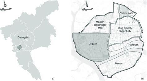 'National Famous Historical and Cultural City of Guangzhou': a) Map of ...