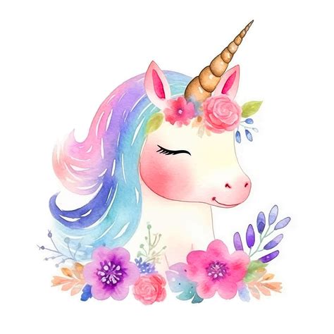 Premium Vector Cute Unicorn Watercolor Hand Painted