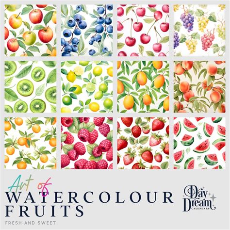 Art Of Watercolour Fruit 2024 Wall Calendars Etsy Australia