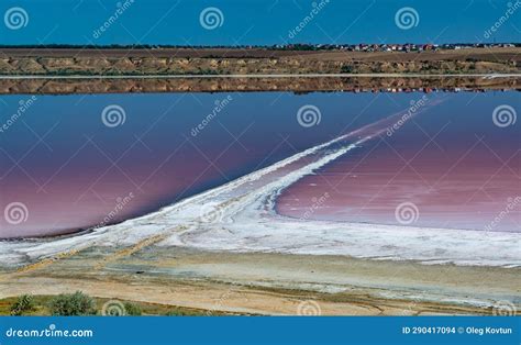 Salty Kuyalnik Estuary With Flowering Water Artemia Salina And