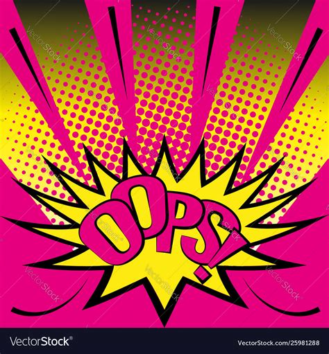 Oops Pop Art Lettering Royalty Free Vector Image