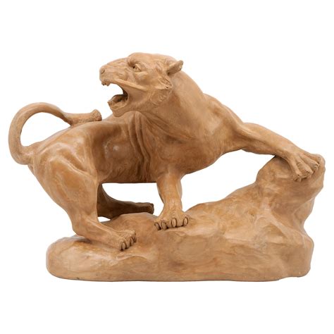 Antoine Capaldo French Art Deco Terra Cotta Lioness Circa 1920 For