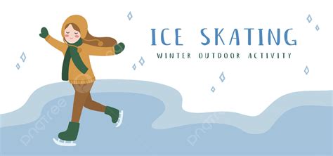 Ice Skating Winter Outdoor Activity For Winter Background Illustration ...