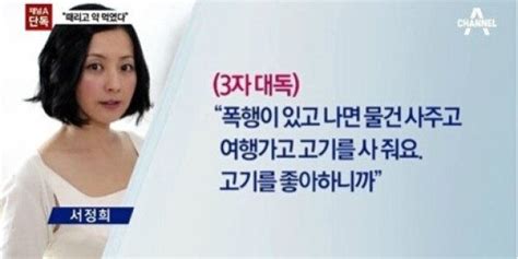 서정희 서세원 폭행후 기쁜 표정 없으면 안정제 먹였다