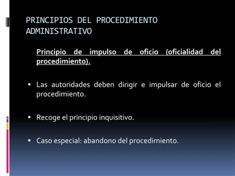 Ppt Principios Del Procedimiento Administrativo General Y Del