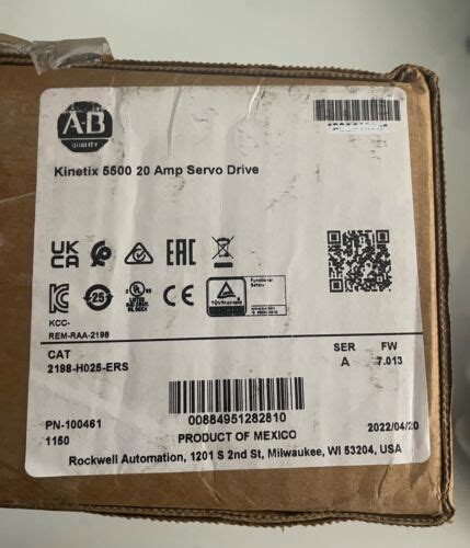 Allen Bradley 2198 H025 ERS Kin E Tix 5500 Servo Drive 190 528V AC