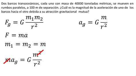 Física Ley de Gravitación Universal Ejemplo 1 YouTube