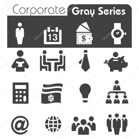 Iconos Corporativos Serie Gray Stock Vector By Tantoon