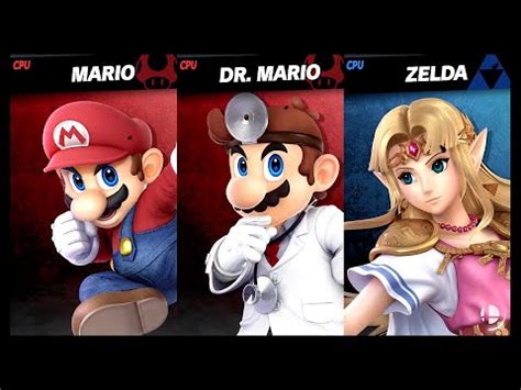 Mario And Dr Mario LV 9 VS Zelda LV 1 CPU Battle Super Smash Bros