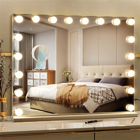 VORREMIRR Hollywood Vanity Mirror with Lights 28 x 22 Inch Large Makeup ...