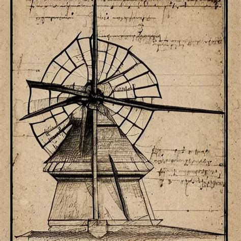 Old Pencil Sketch By Leonardo Da Vinci Blueprint Of A Stable Diffusion