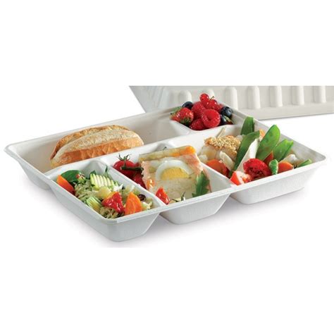 Carton De Plateaux Repas Compartiments Fibre V G Tale Biod Gradables