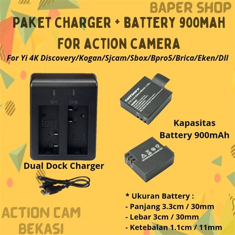 Jual Dual Dock Charger Dan Baterai Battery Yi K Discovery Kogan