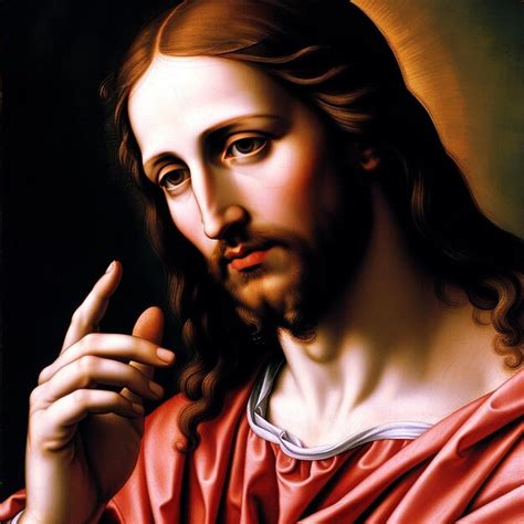 A Serene Painting Of Jesus With Gentle Features Radiating Peace And