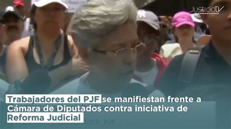 Trabajadores del PJF se manifiestan frente a Cámara de Diputados contra