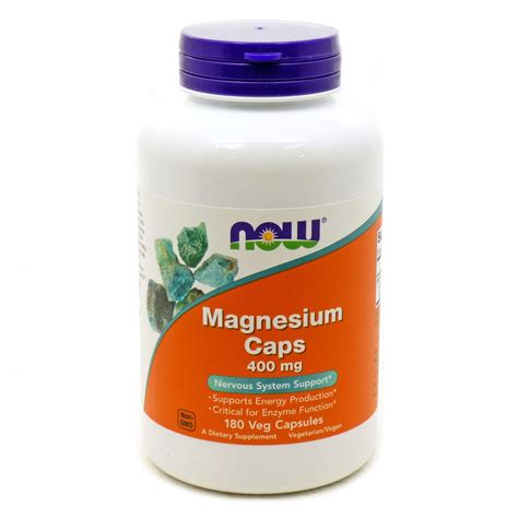 Now Foods Magnesium Caps 400 mg 180 Vcaps Цена