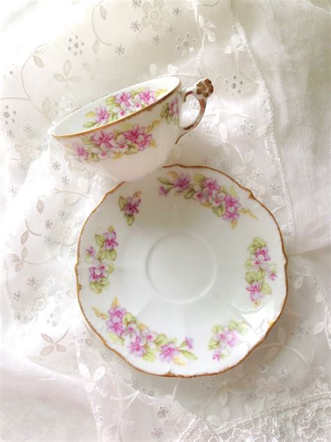 Antique Elite Works Limoges France Tea Cup And Saucer Set