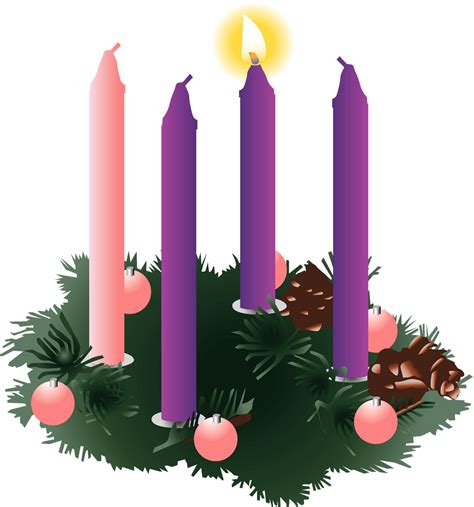 Banner Transparent Stock Four Purple Advent Candles Advent Wreath