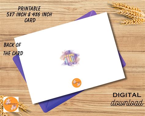 Printable Birthday Card, Happy Birthday Card, Instant Download 5x7 Inch ...