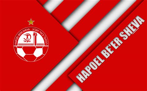 Download wallpapers hapoel beer sheva fc 4k red white abstraction ...