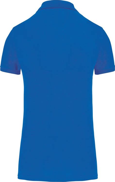 Polo Vrouwen XXL Kariban Kraag Met Knopen Korte Mouw Light Royal Blue