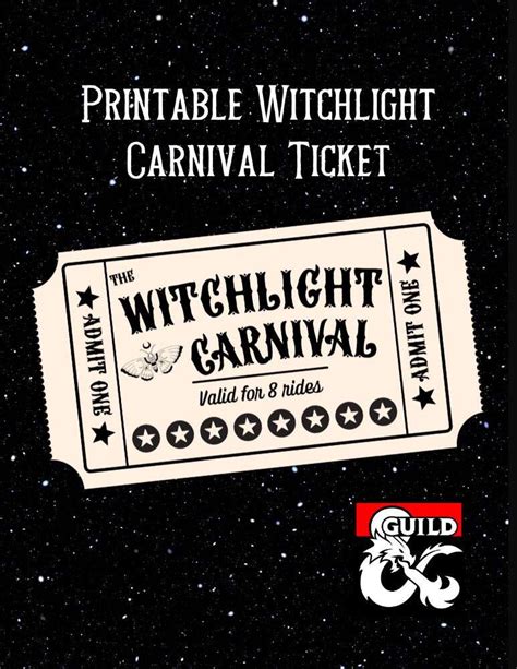 Printable Witchlight Carnival Ticket - Dungeon Masters Guild | Dungeon Masters Guild