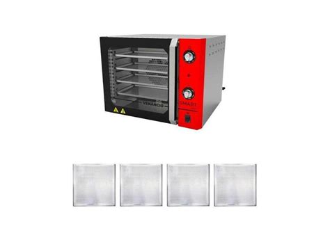 Forno Turbo Inox E Vermelho Fcsb4e 220v 4 Assadeiras O Melhor