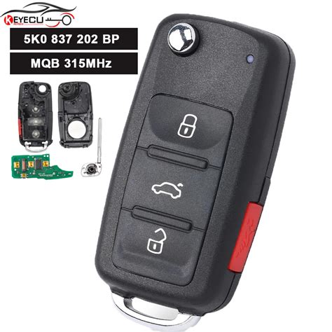 Keyecu 5k0837202bp 315mhz Id48 Keyless Ir Inteligente Remoto Chave Fob