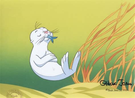 Chuck Jones Signed White Seal 1975 Original Production Cel Coa And Seal