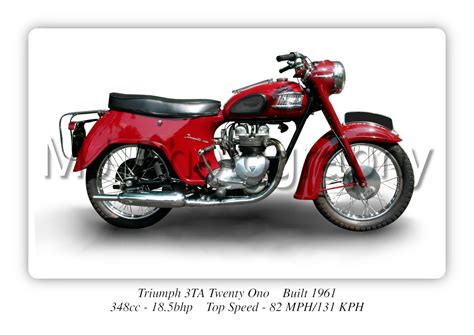 Triumph Ta Twenty One Motorcycle A Print Poster Photographic Paper