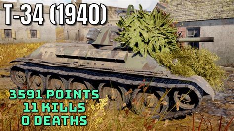 11 Kills 0 T 34 1940 Realistic Battles War Thunder Gameplay