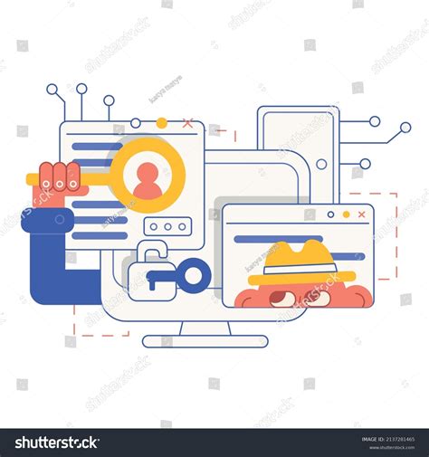 Vector Flat Cartoon Illustration Internet Phishing Stock Vector ...