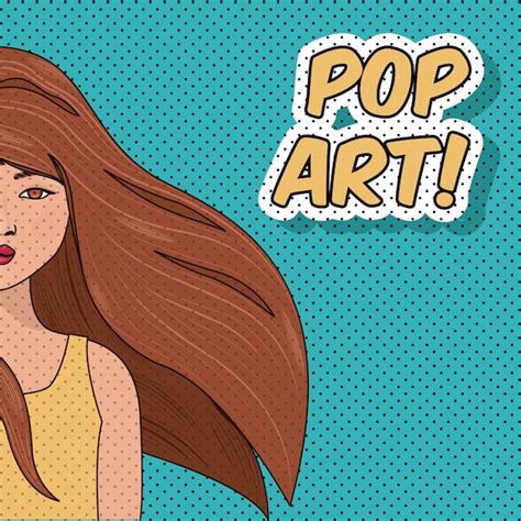 Premium Vector Young Woman Pop Art Style Vector Illustration Design