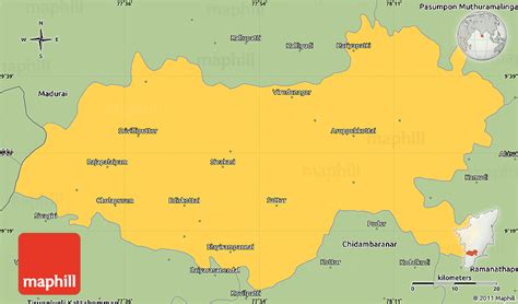 Savanna Style Simple Map of Kamarajar