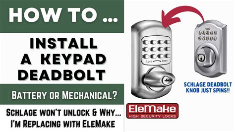 How To Install Elemake Mechanical Keypad Deadbolt Replace A Schlage