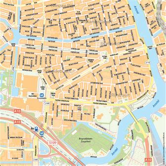 Digitale Plattegrond Van De Rivierenbuurt In Amsterdam Zuid Kaart