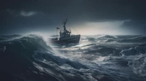 Premium Photo | Ship lighthouse storm waves sea foto