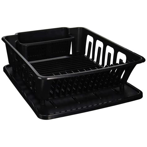 2pc Large Sink Set Black Dish Drying Rack