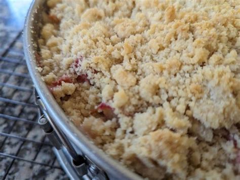 Rhubarb Streusel Cake Recipe With Vanilla Cream Rhabarbar Streuselkuchen