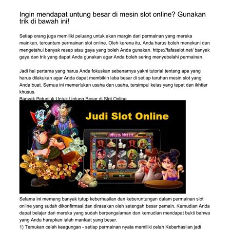 Ingin Mendapat Untung Besar Di Mesin Slot Online Gunakan Alat Di Bawah