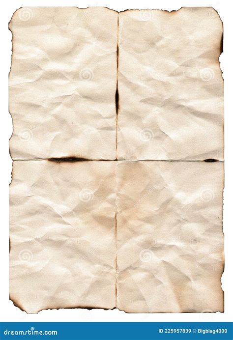 Old Rough Paper With Burnt Edgescrumpled Sheet Of Paper Stock Image