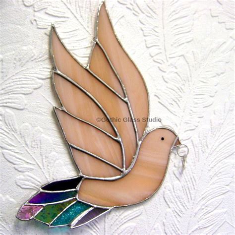 Stained Glass Birds Dove Wedding Love Birds Anniversary Etsy Stained Glass Birds Glass