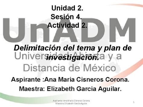 Unidad Sesin Actividad Delimitacin Del