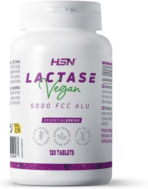 HSN Lactasa Enzimas Digestivas 120 Tabletas De 5000 FCC ALU Alta