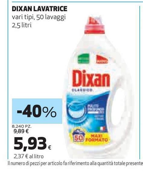 Dixan Lavatrice Vari Tipi 50 Lavaggi 2 5 L Offerta Di Ipercoop