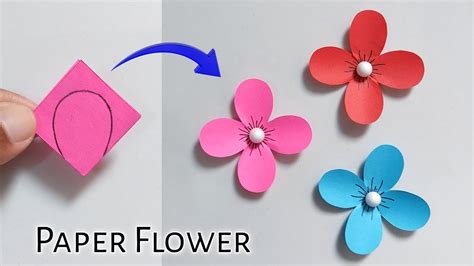 Easy Paper Flower Making Craft Paper Flower Making Step By Step How To Make Paper Flower