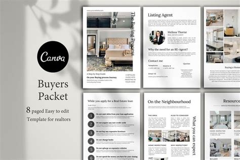 Real Estate Buyers Packet 8 Pages Canva