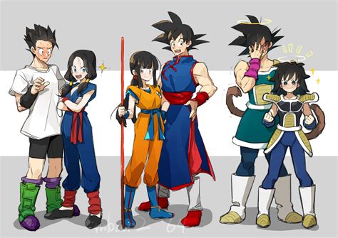 Son Goku Son Gohan Chi Chi Videl Bardock And 1 More Dragon Ball And 3 More Drawn By