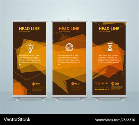 Roll Up Banner Stand Design Template Royalty Free Vector