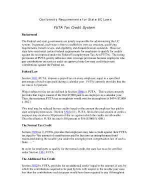 Fillable Online Workforcesecurity Doleta Futa Tax Credit Requirements